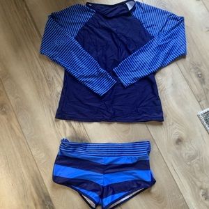 Long sleeve swim suit with shorts